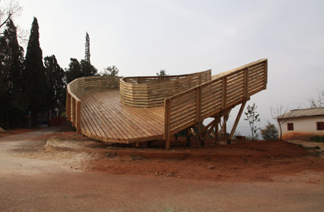 Looping Wooden Viewing Platform In China Constructed By Students In Just Six Days by 2014 Interior Ideas